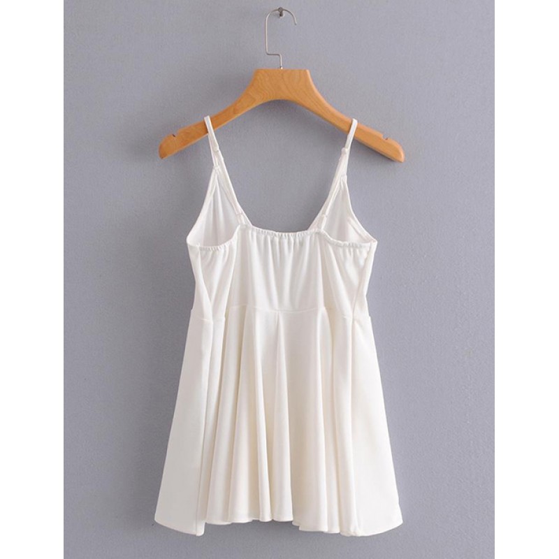 Fashion White Pure Color Design V Neckline Blouse