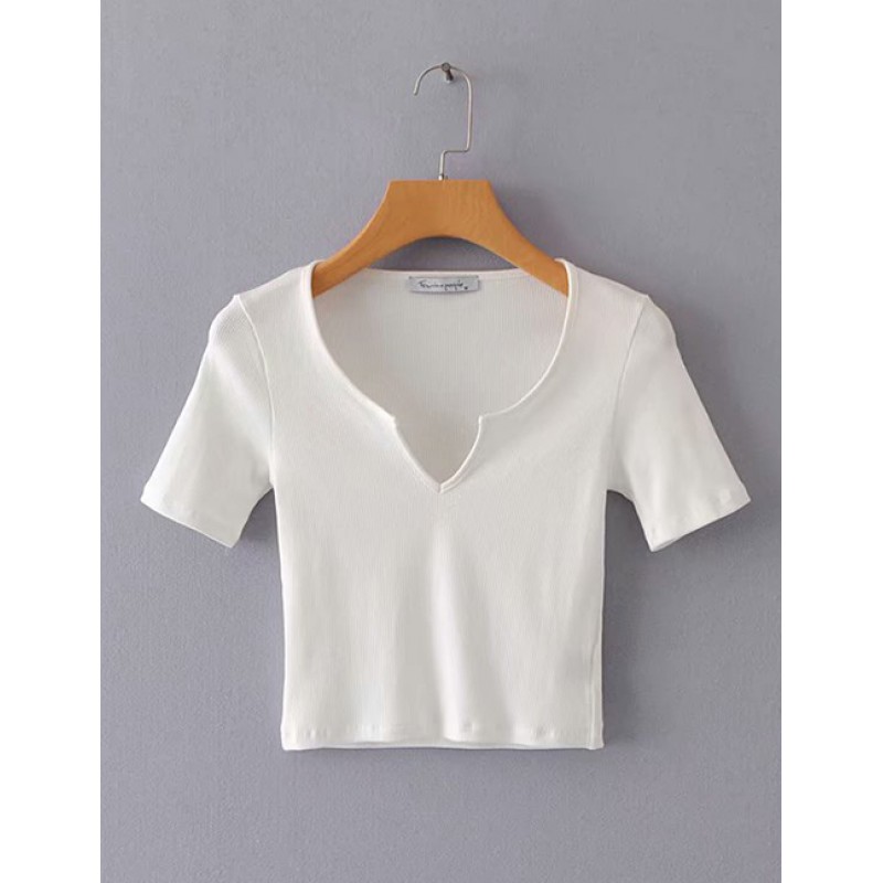 Fashion White Pure Color Decorated Knitting Blouse