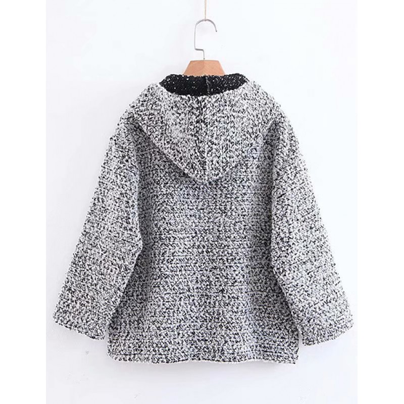 Fashion Gray Pure Color Decorated Simple Hoodie